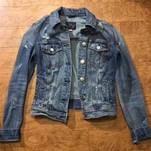 American Eagle Distressed Blue Denim Jacket